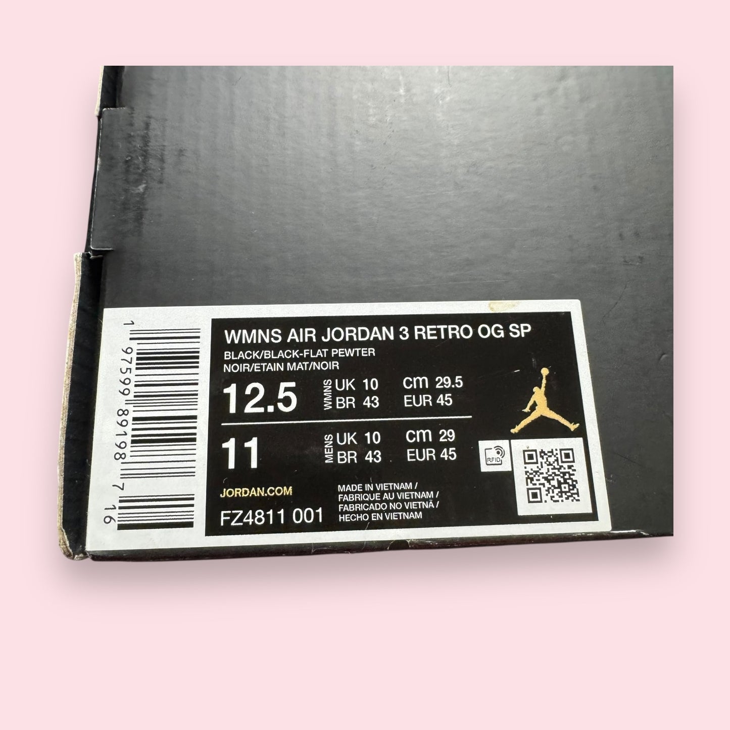 Jordan 3 Black A Ma Maniere - 45