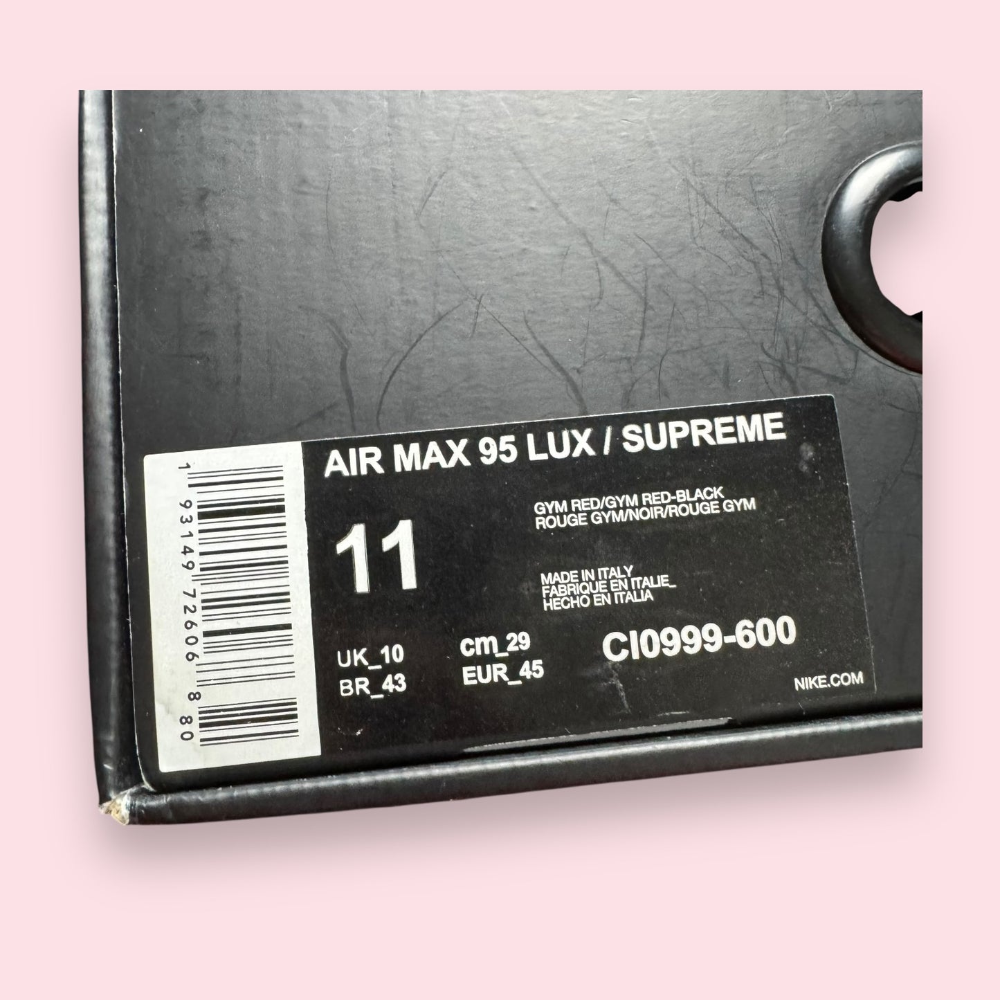 Air Max 95 Lux Supreme Red - 45