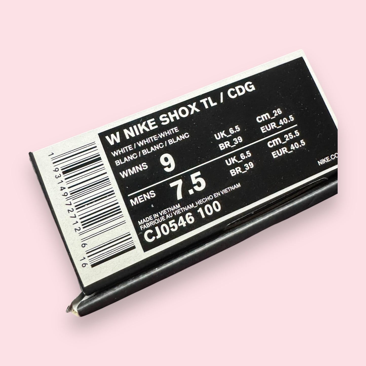 Shox TL Comme des garcons CDG White - 40.5