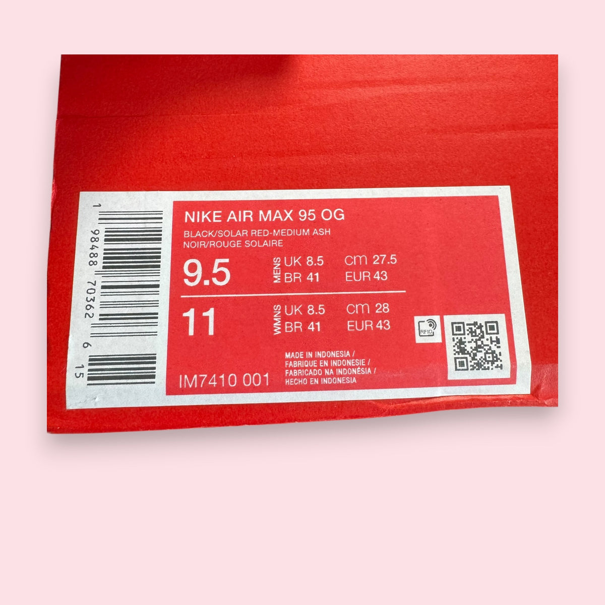 Air Max 95 OG Big Bubble Solar Red - 43