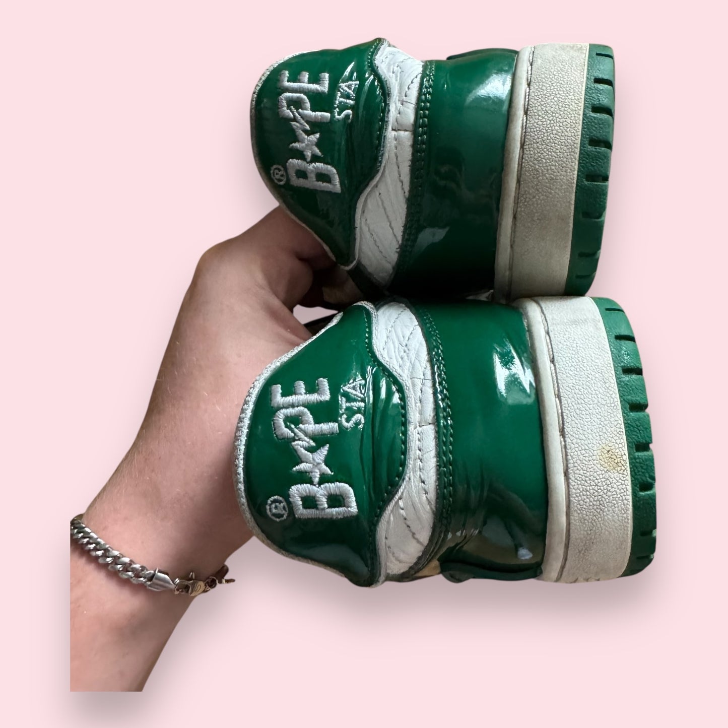 Bape Sk8 Green White Patent - 45