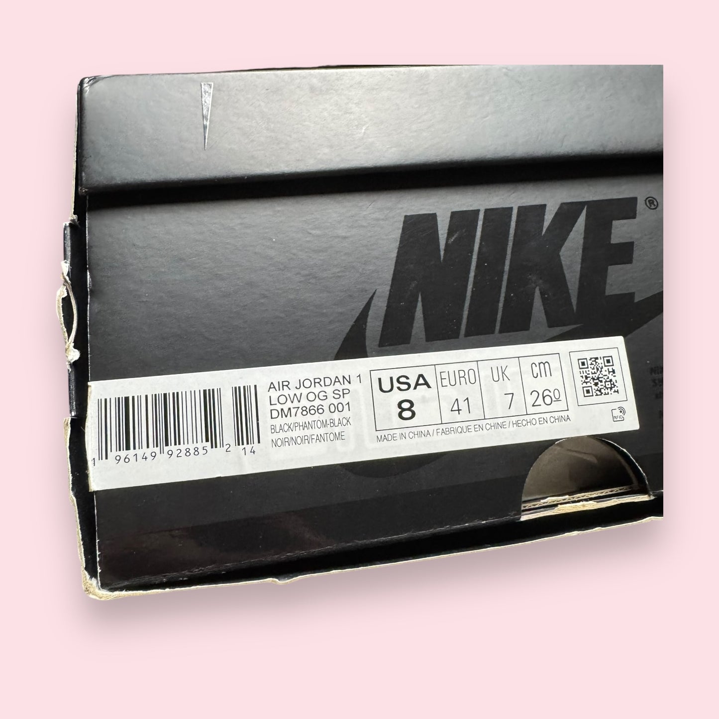 Jordan 1 Low Travis Black Phantom - 41