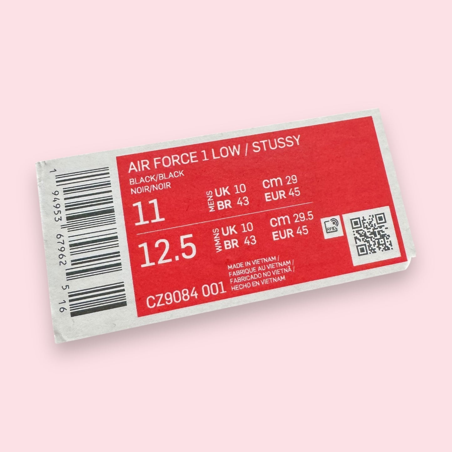 Air Force 1 Stussy Black - 45