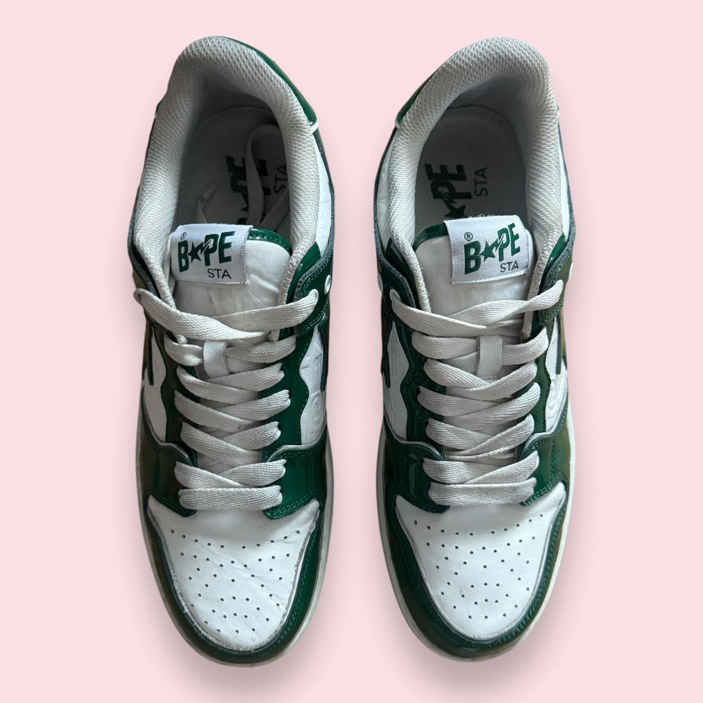 Bape Sk8 Green White Patent - 45