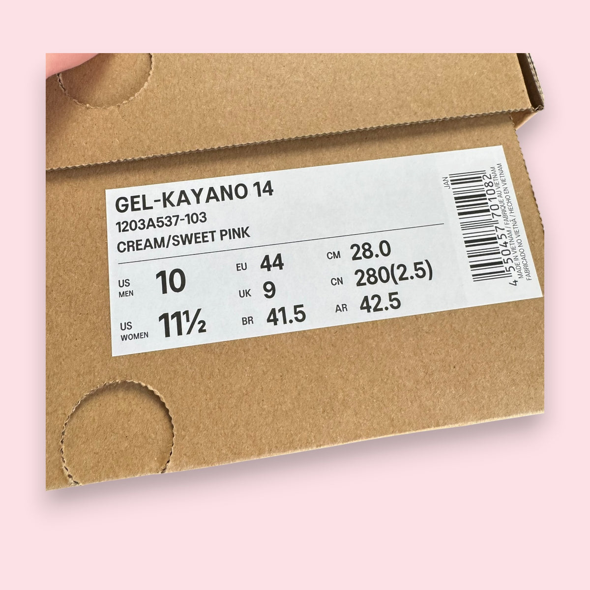 Asics Kayano 14 Pink Cream - 44