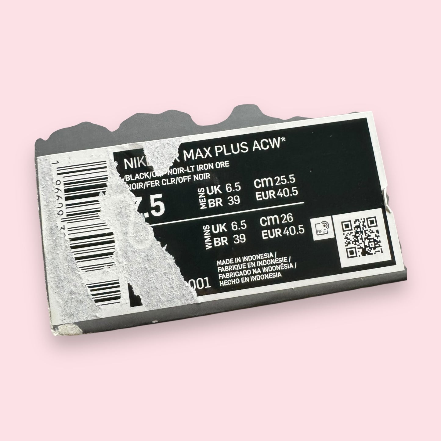 Air Max Plus Tn A Cold Wall ACW Black - 40.5