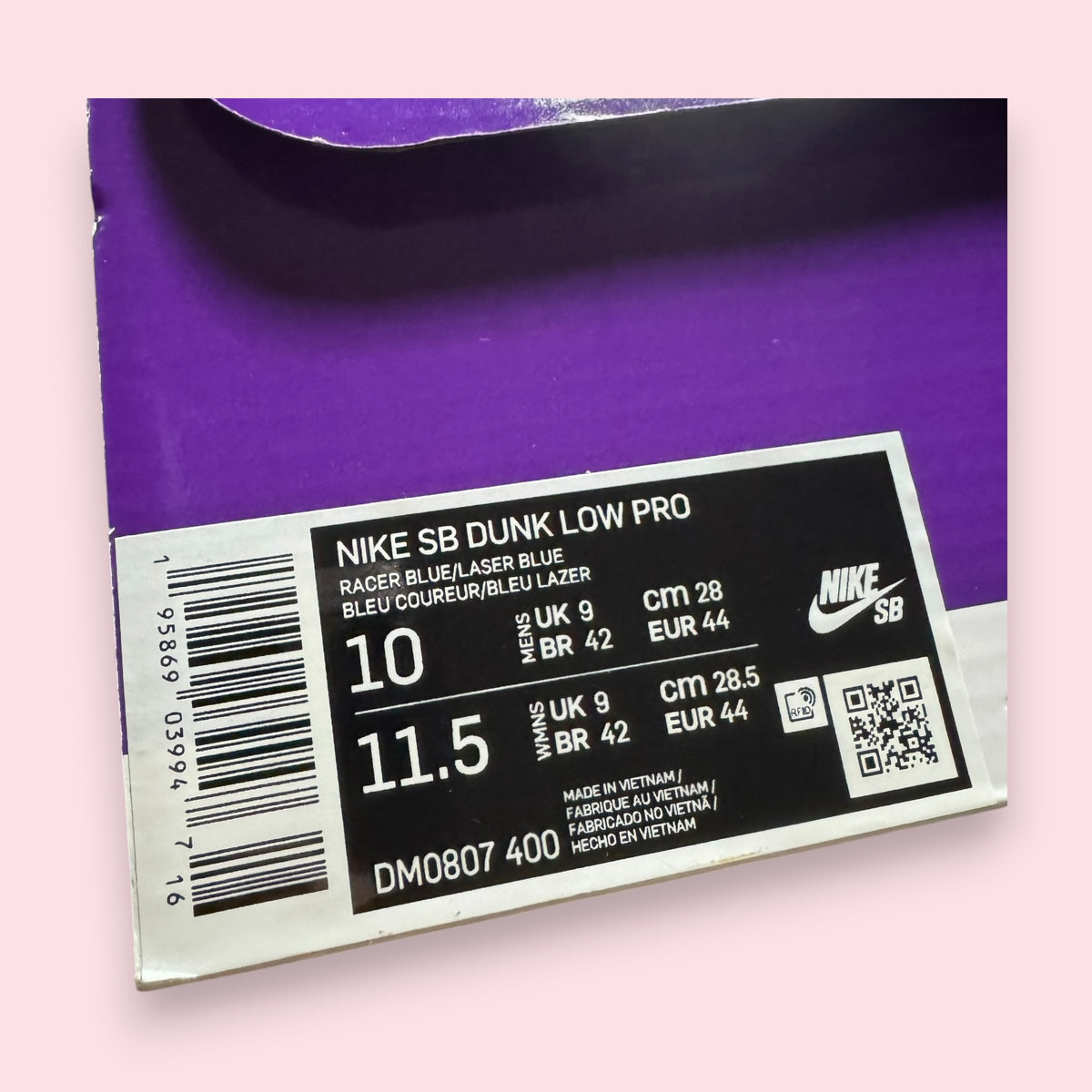 Dunk Low SB Raspberry Blue - 44
